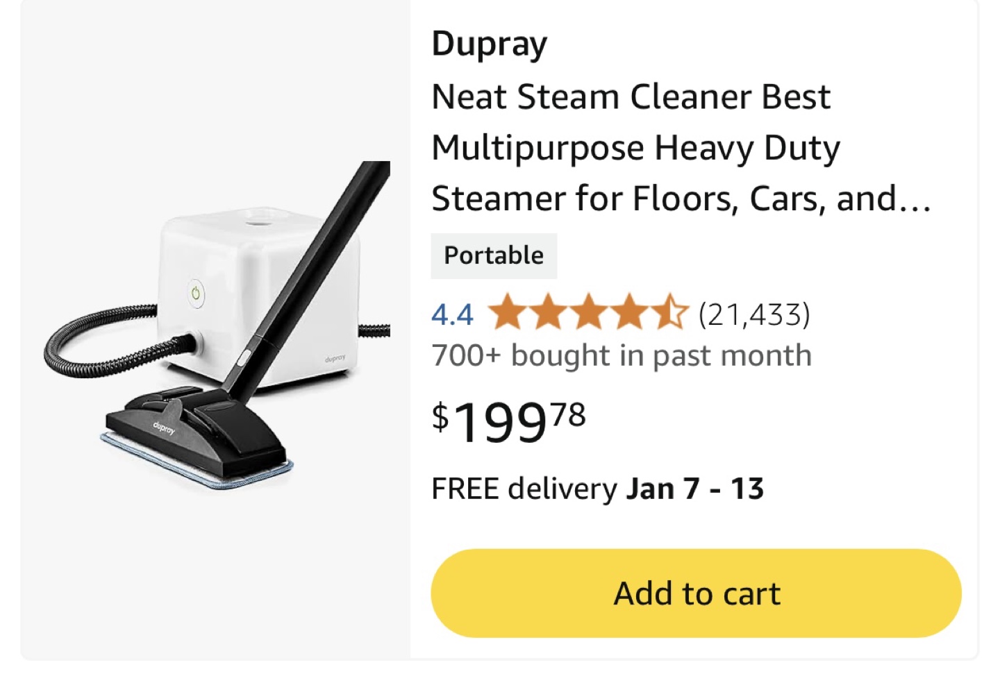 Dupray Neat Steam Cleaner - photo 3