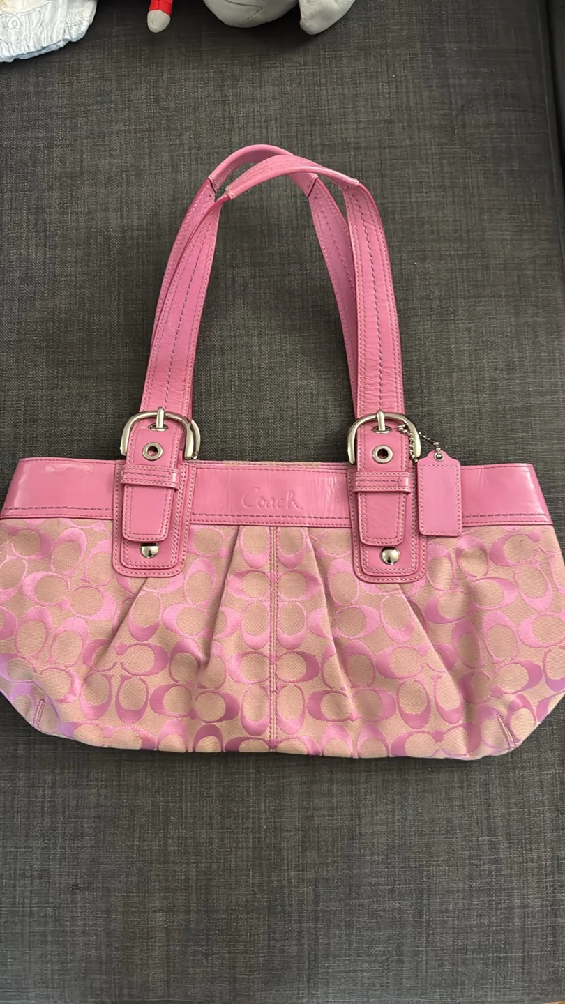 Coach Pink Signature Tote Bag thumbnail