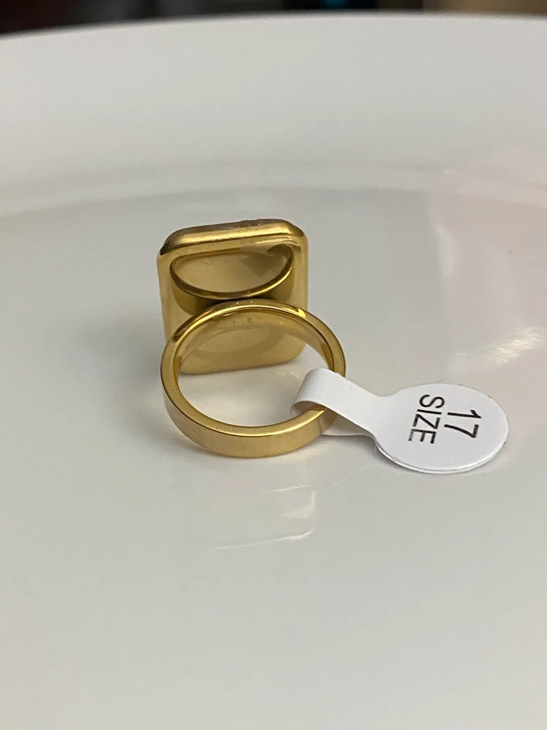 Gold plated natural stone Unisex ring image indicator(3)