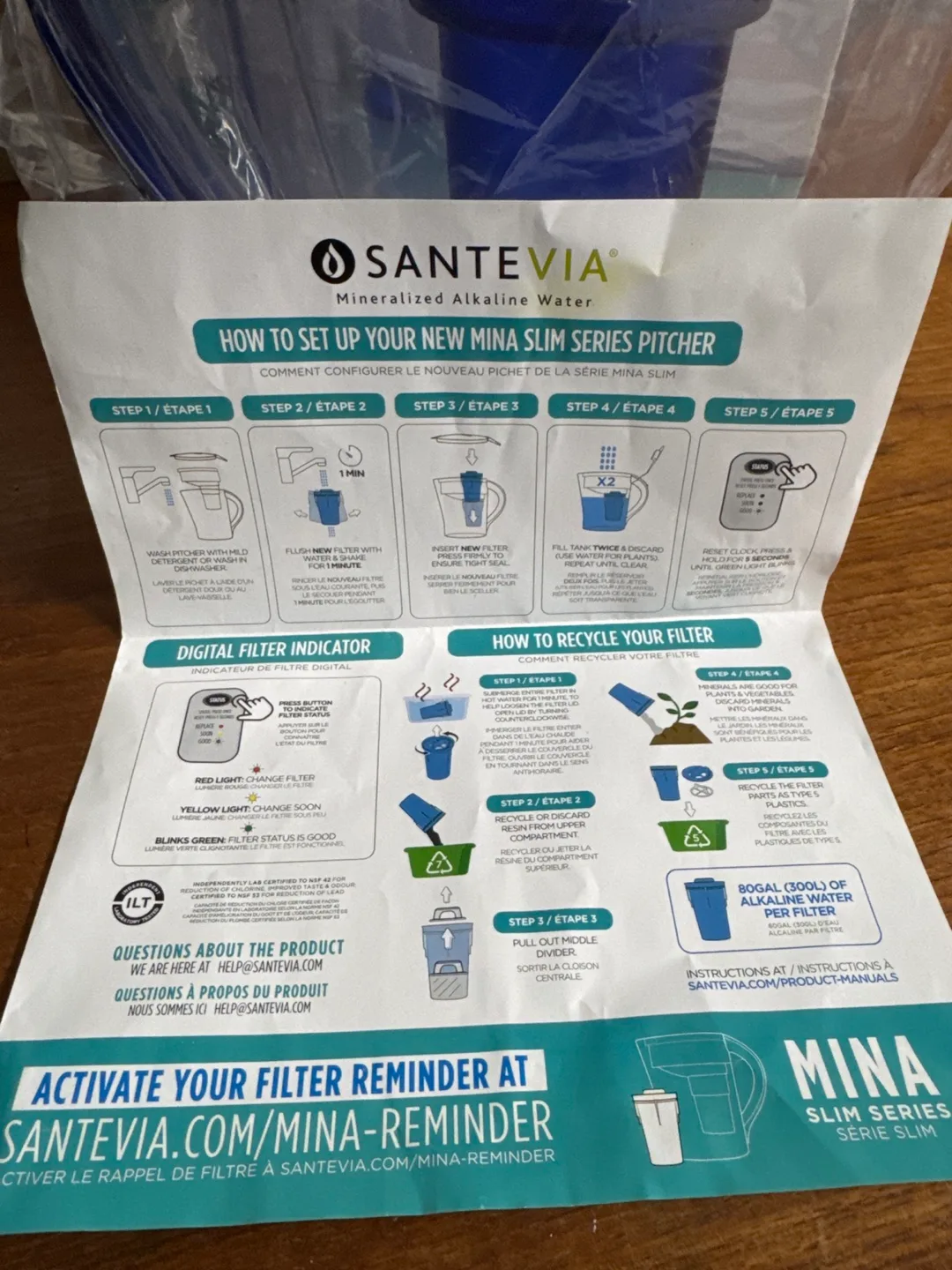 Santevia Mina Slim Series Water Pitcher image indicator(4)