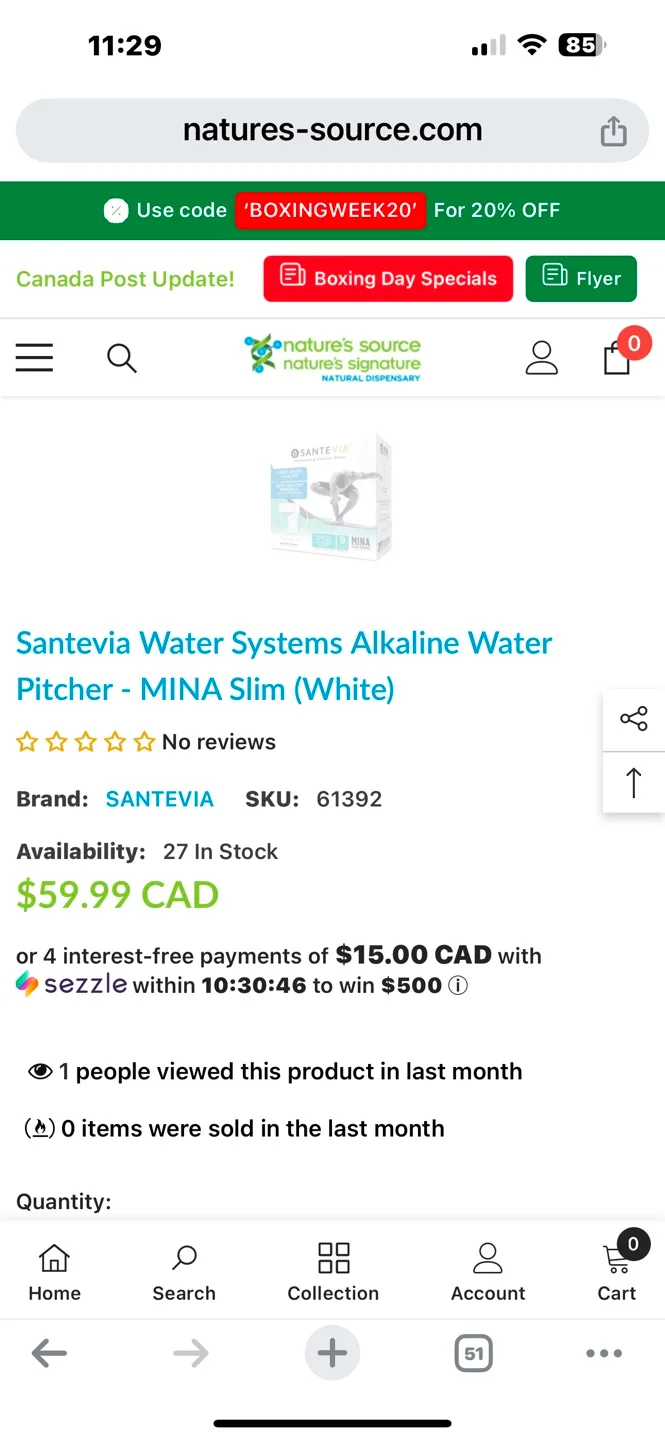 Santevia Mina Slim Series Water Pitcher image indicator(6)
