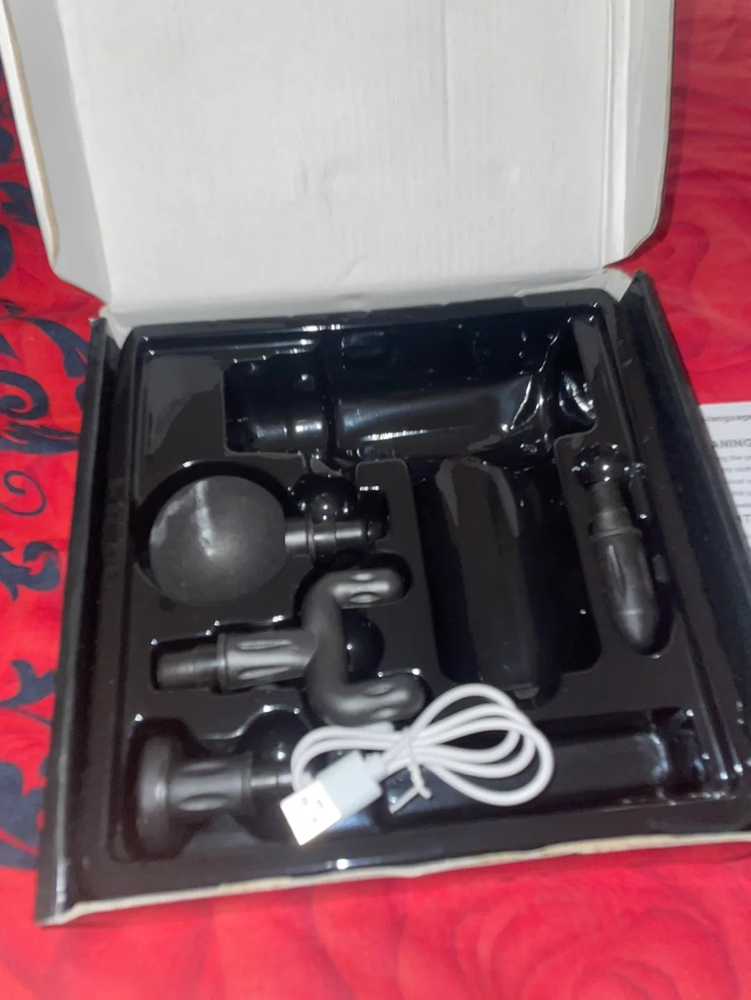 Brand New - Powerful Massage Gun w/ 4 Massage Heads & Charger image indicator(6)