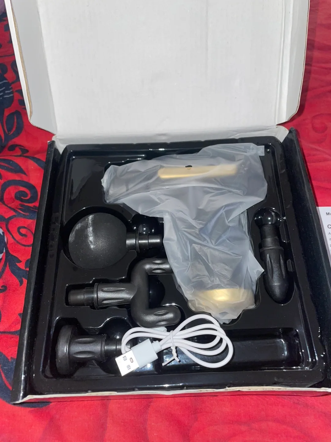 Brand New - Powerful Massage Gun w/ 4 Massage Heads & Charger image indicator(2)