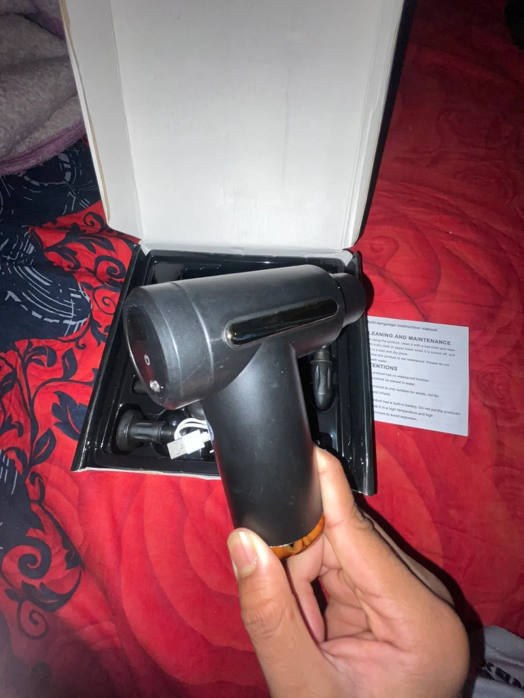 Brand New - Powerful Massage Gun w/ 4 Massage Heads & Charger image indicator(7)