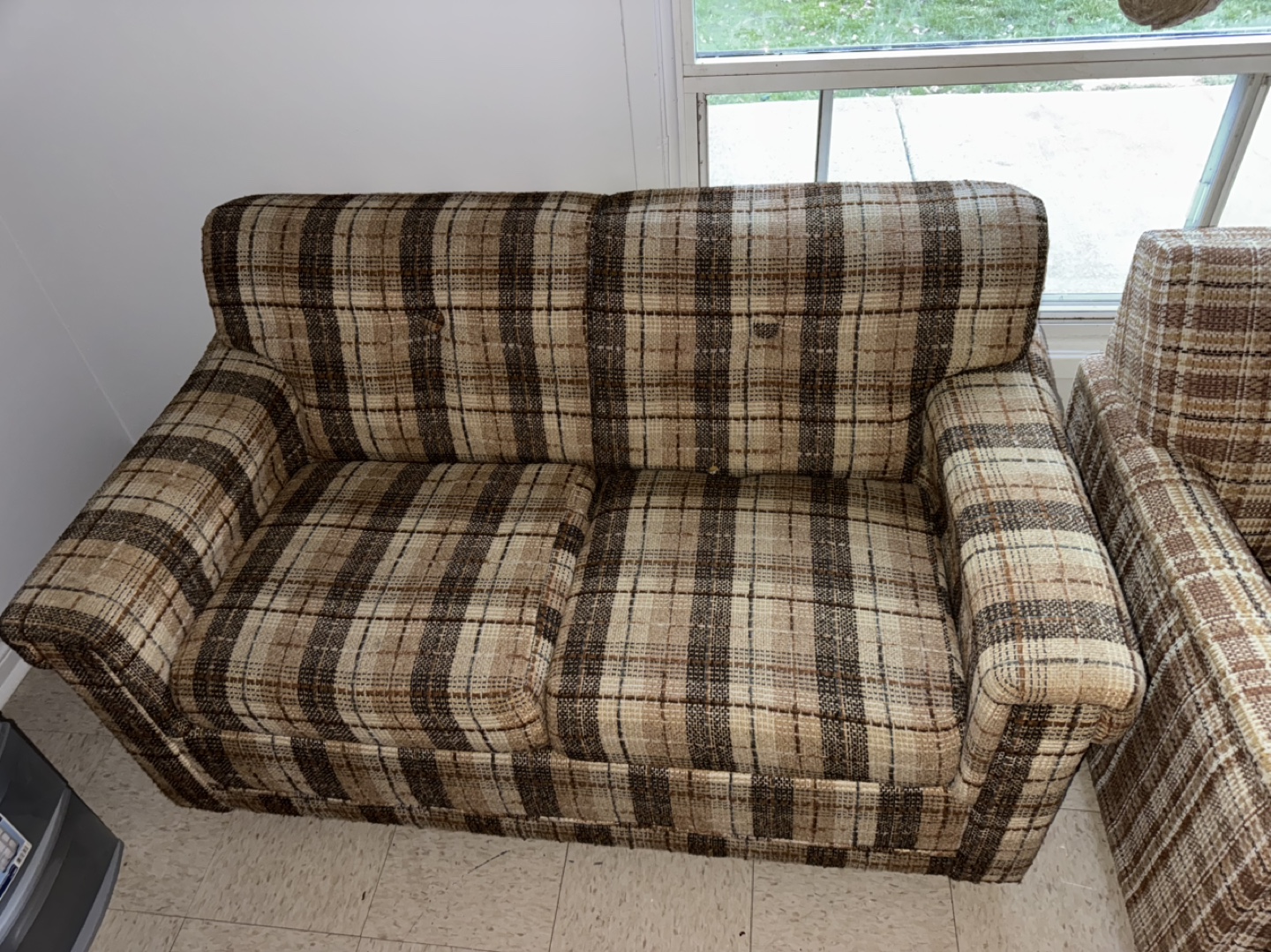 2 Vintage Plaid Couches - photo 2