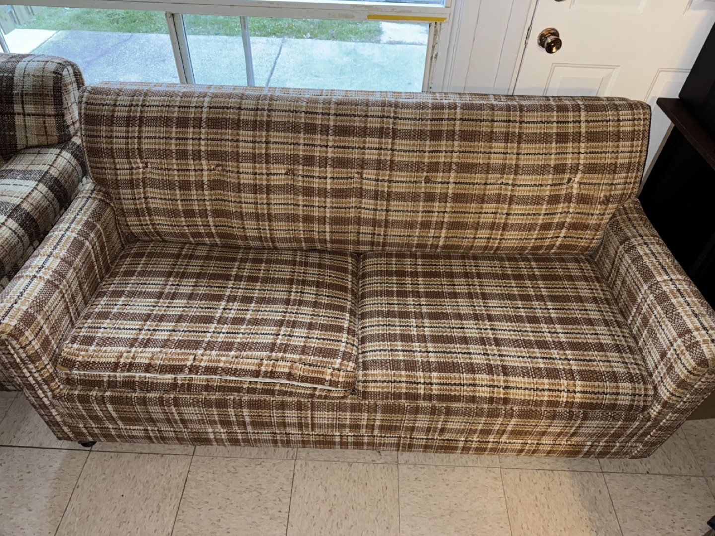 2 Vintage Plaid Couches