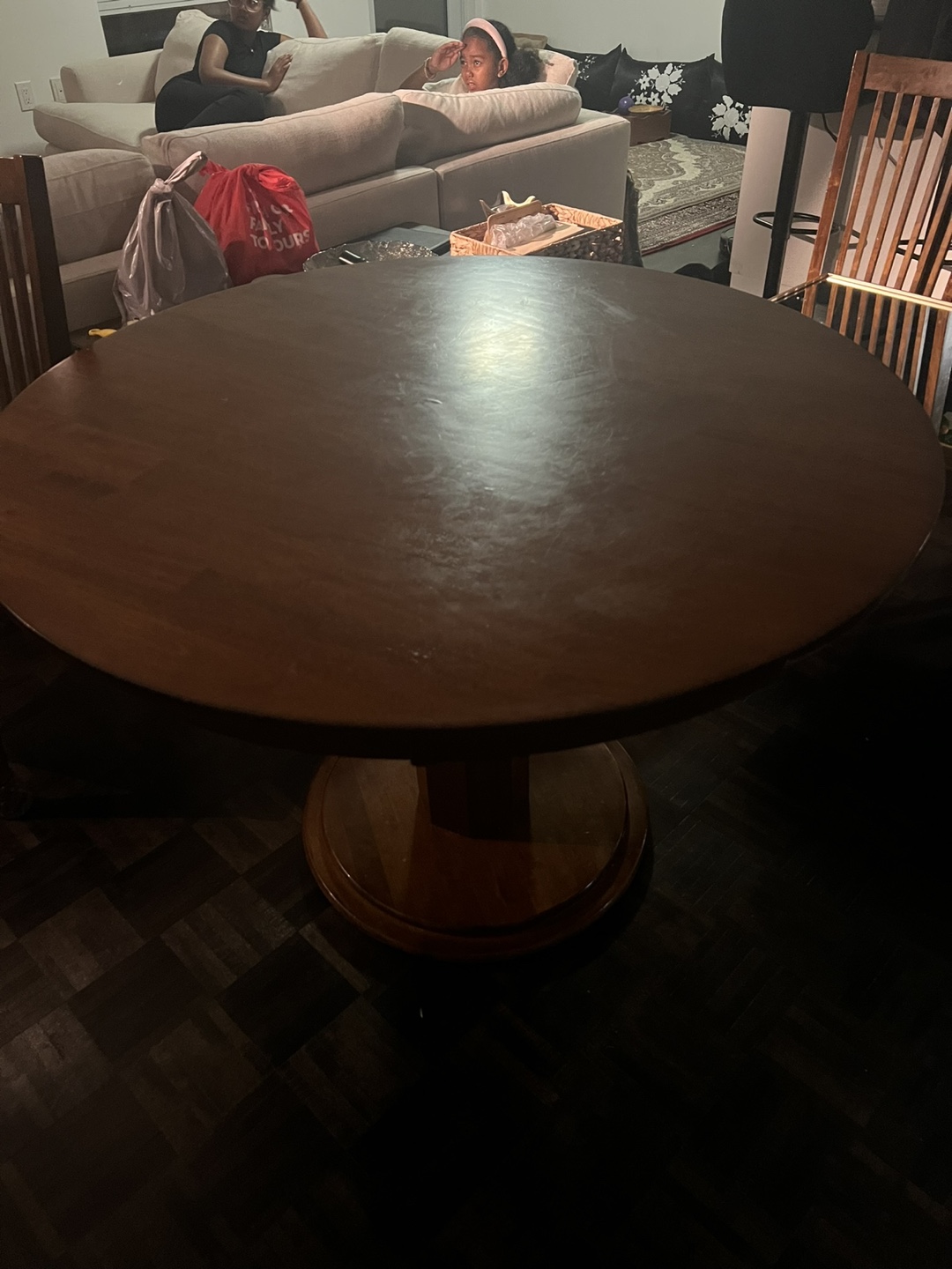 Round Wooden Dining Table and 4 Chairs - photo 4