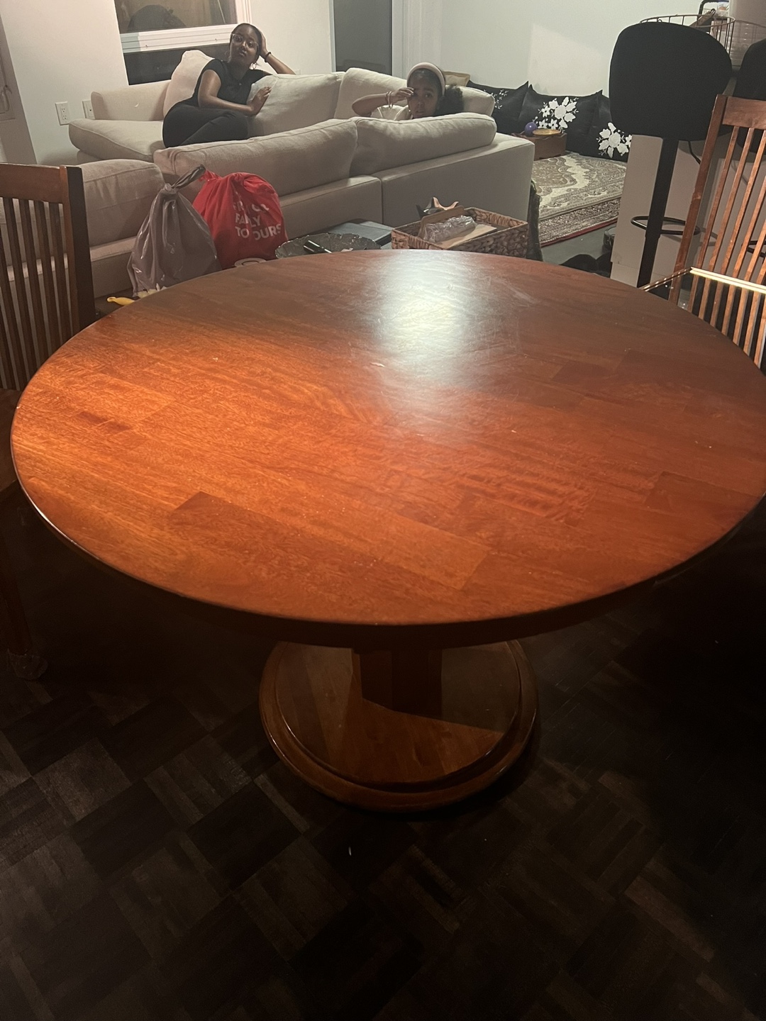 Round Wooden Dining Table and 4 Chairs - photo 3