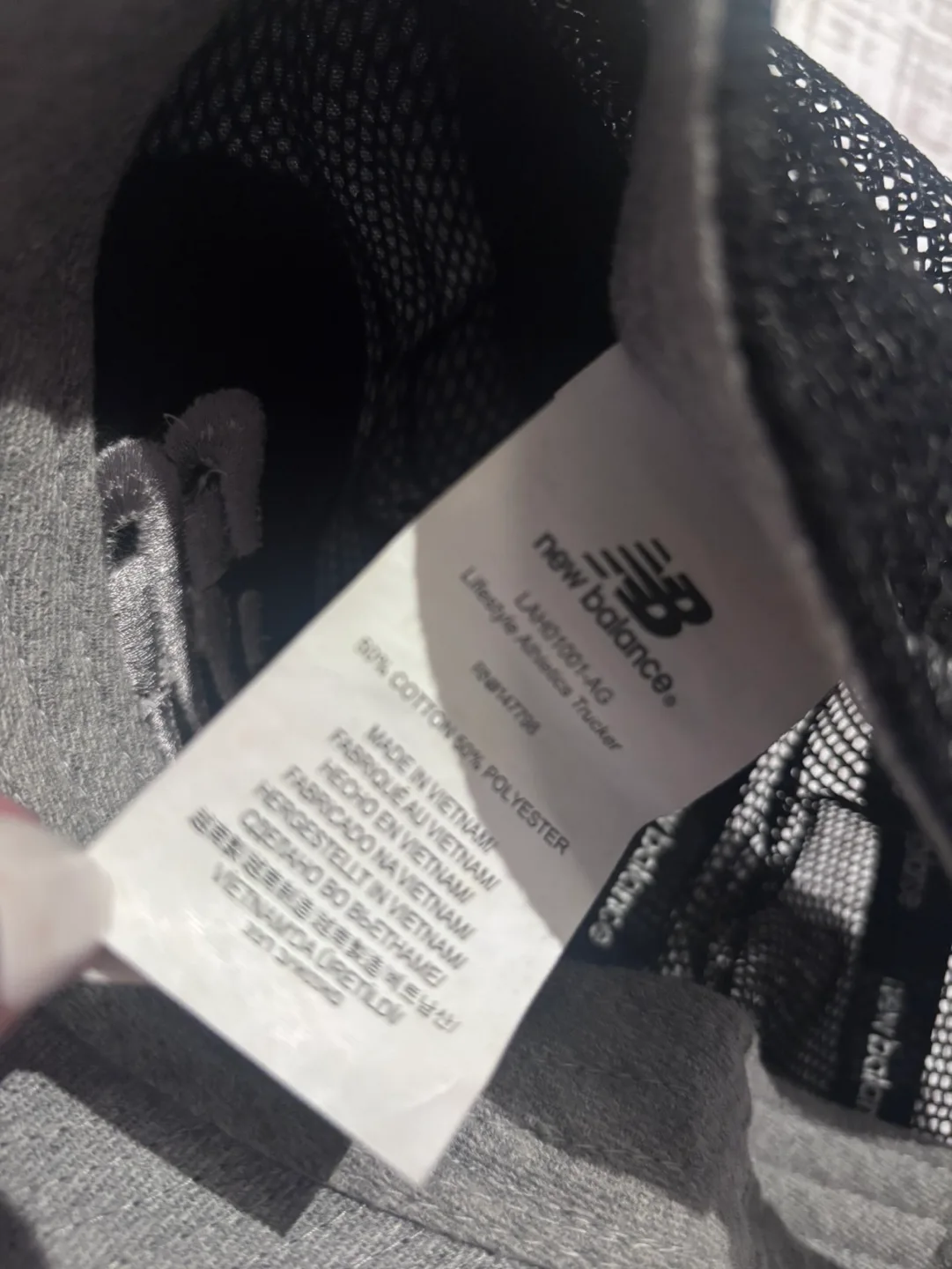 New Balance Grey and Black Mesh Baseball Cap image indicator(4)