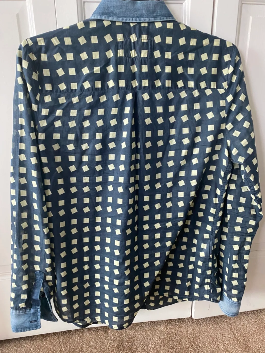 BCBG Generation Blue Denim & Patterned Blouse image indicator(2)