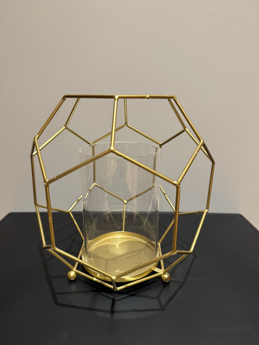 Gold Geometric Candle Holder