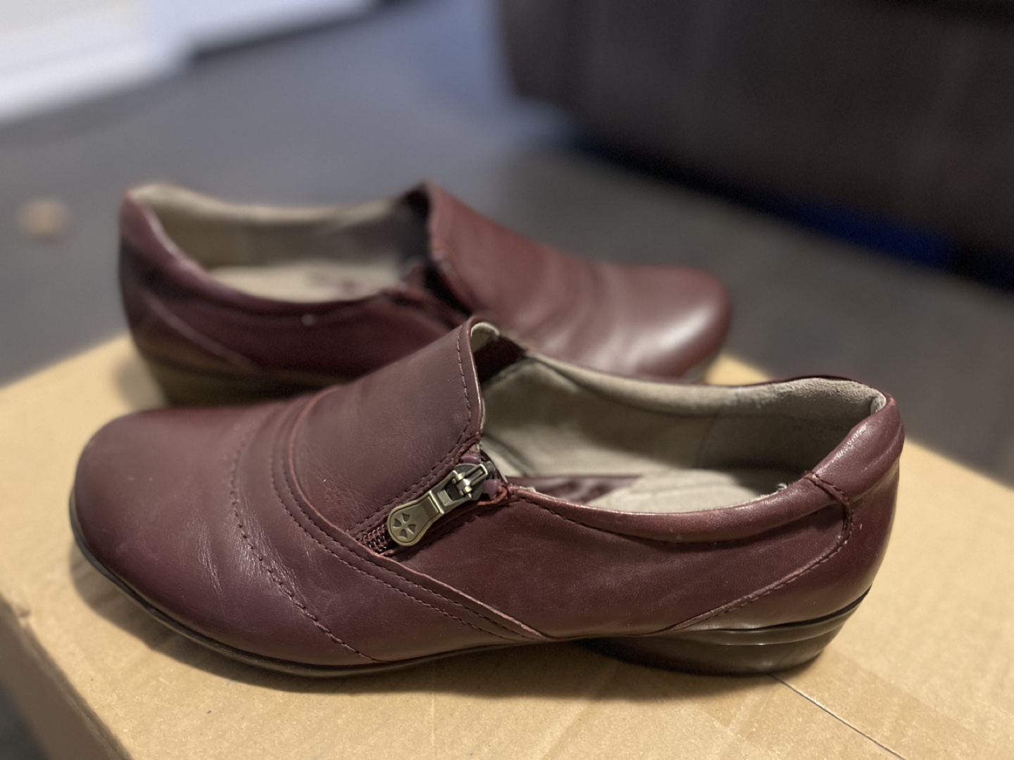 Naturalizer Women's Burgundy Leather Slip-on Shoes - photo 3