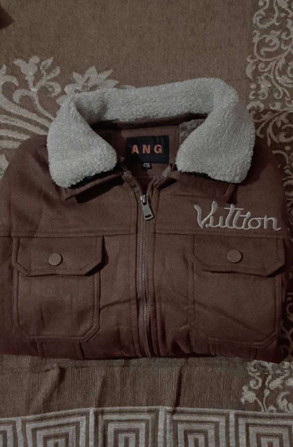 Brown Jacket with Fur Collar #freecycle