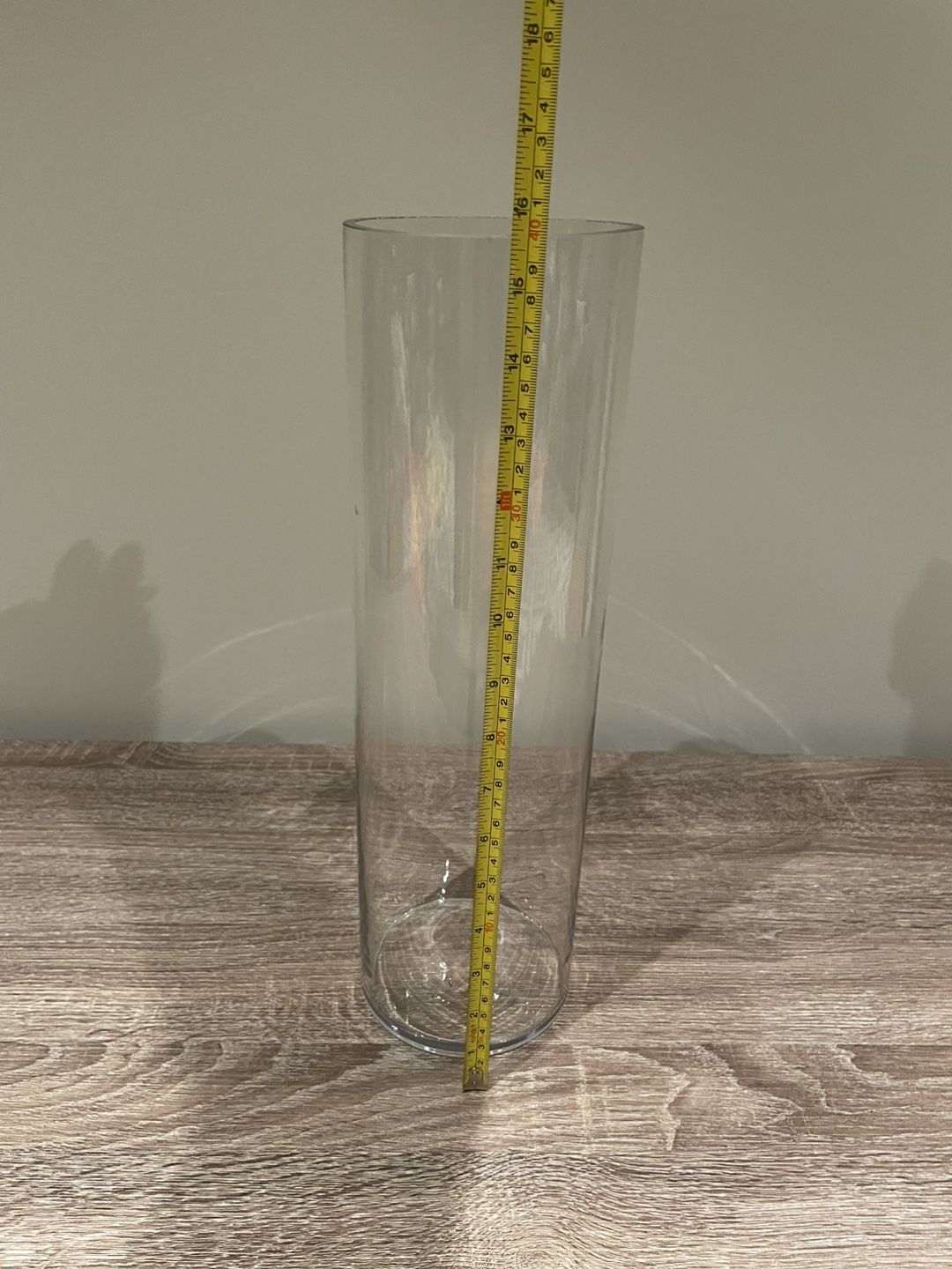 Tall Clear Glass Cylinder Vase