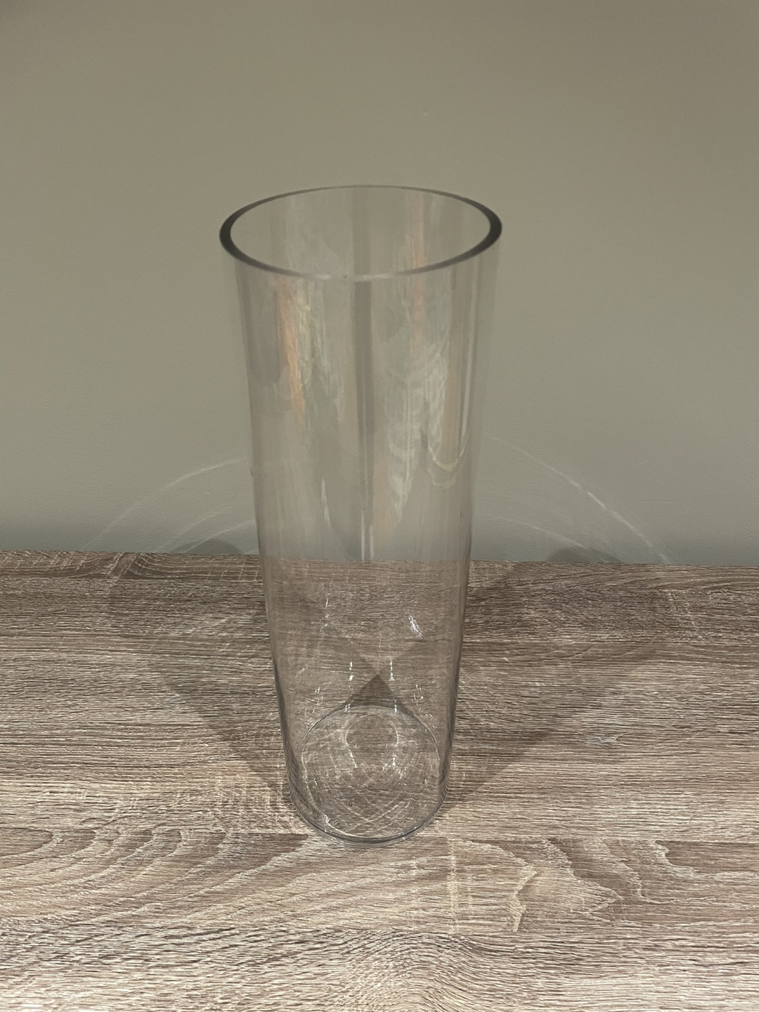 Tall Clear Glass Cylinder Vase - photo 2