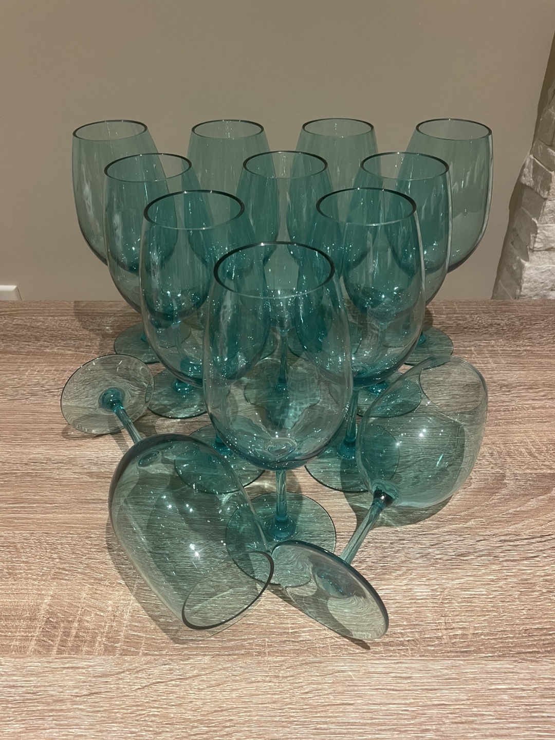 Set of 12 Aqua Blue Wine Glasses - photo 2