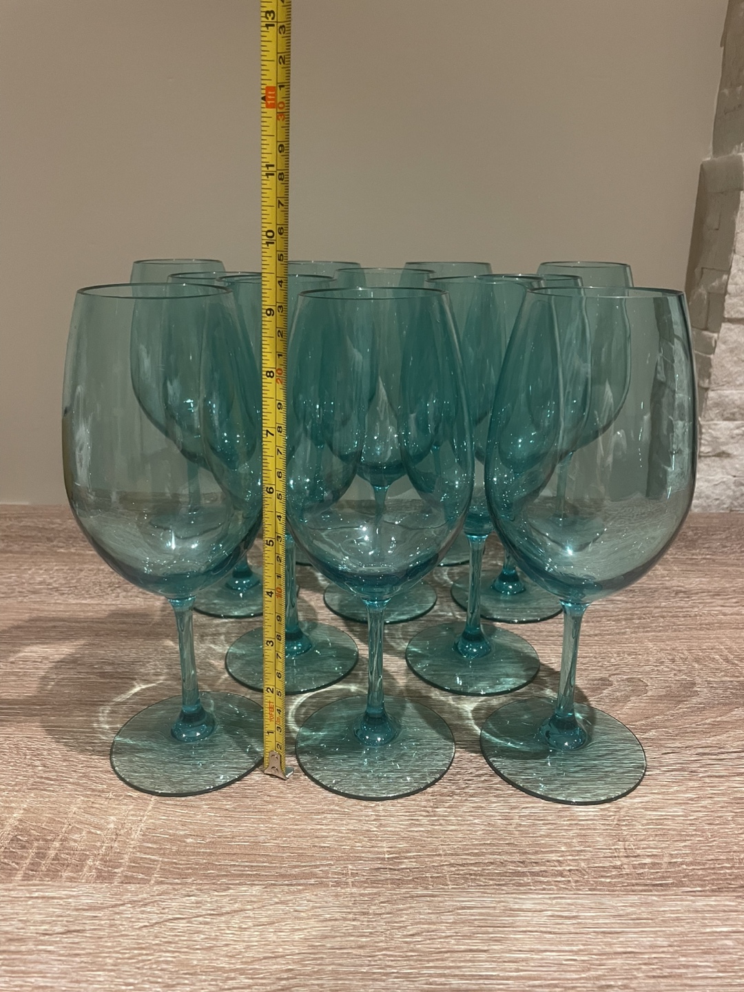 Set of 12 Aqua Blue Wine Glasses - photo 3