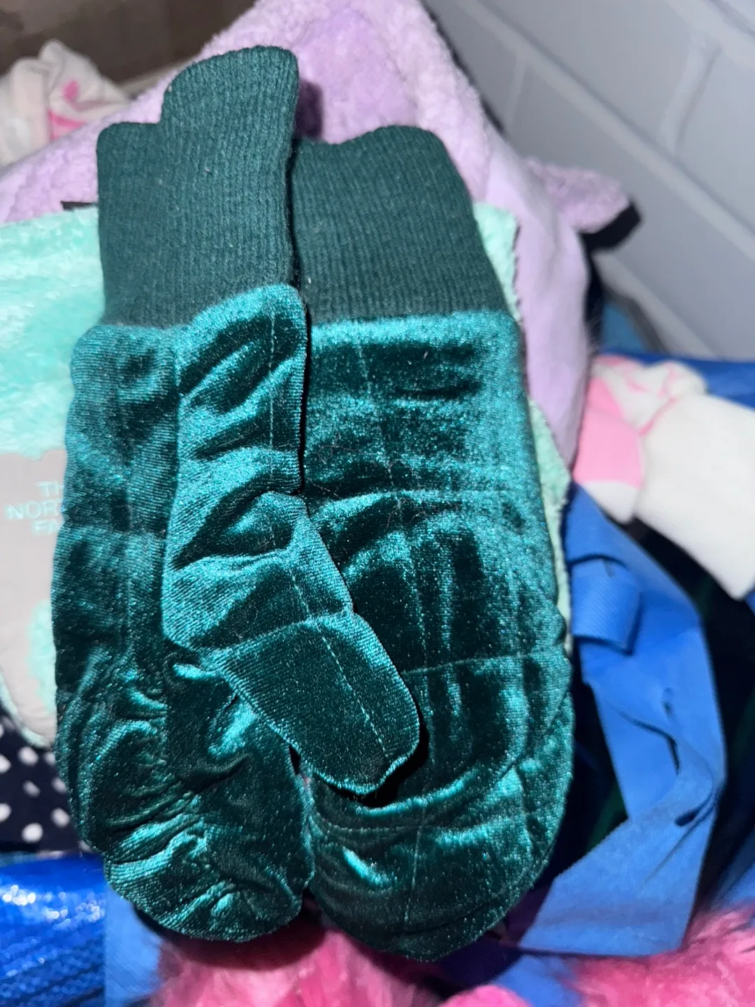 Green Velvet Mittens thumbnail