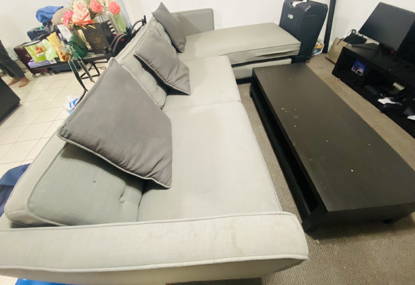 Sectional sofa + coffee table