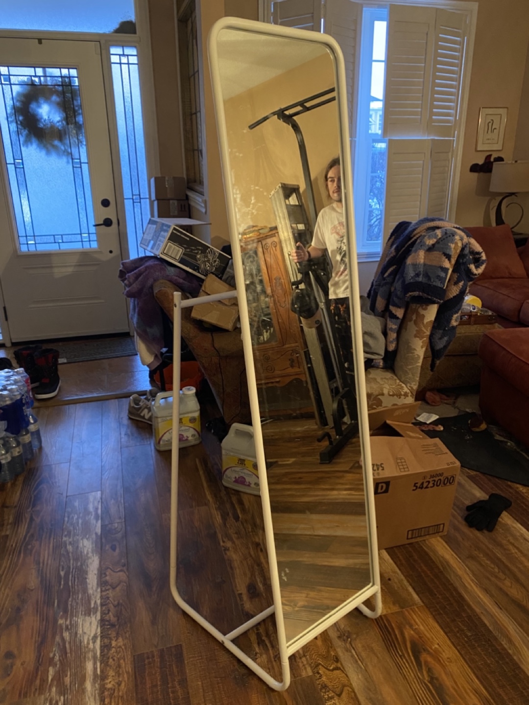Full Length Mirror with White Frame