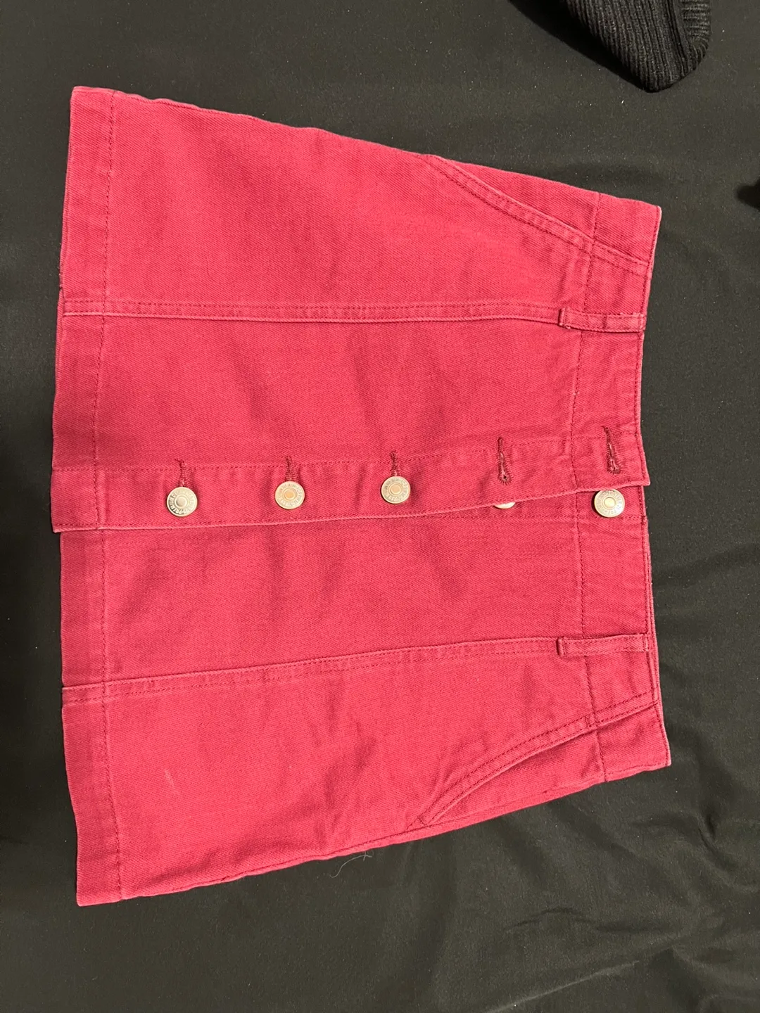Forever 21 Maroon denim Skirt Size 26 thumbnail