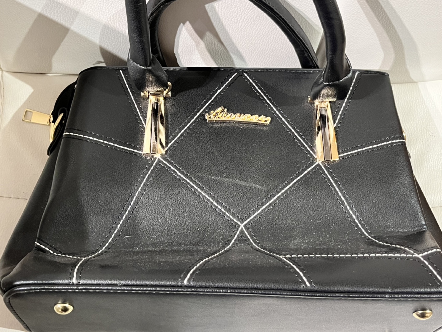 Black Handbag with Gold Hardware #freecycle