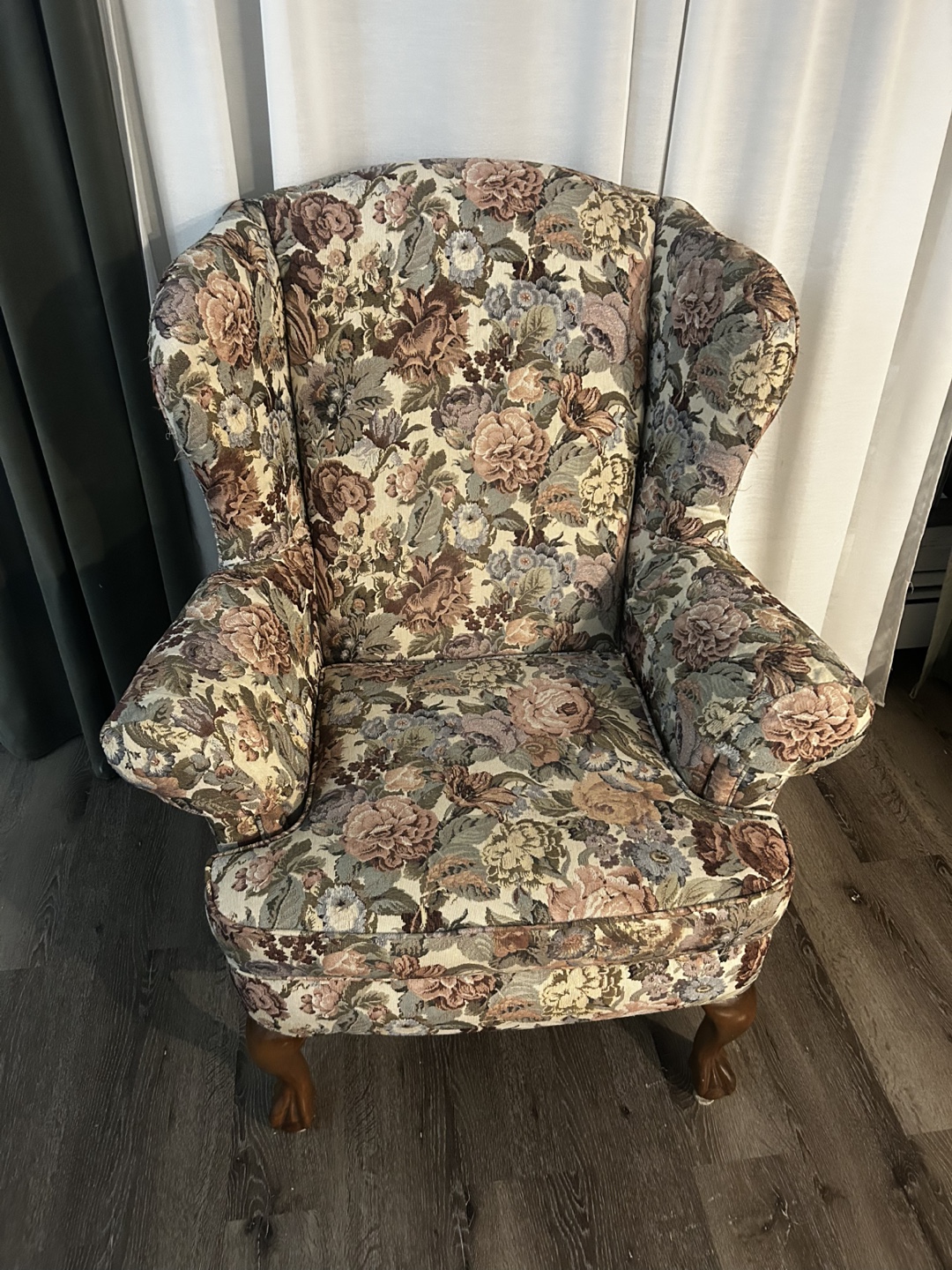 Floral Wingback Armchair