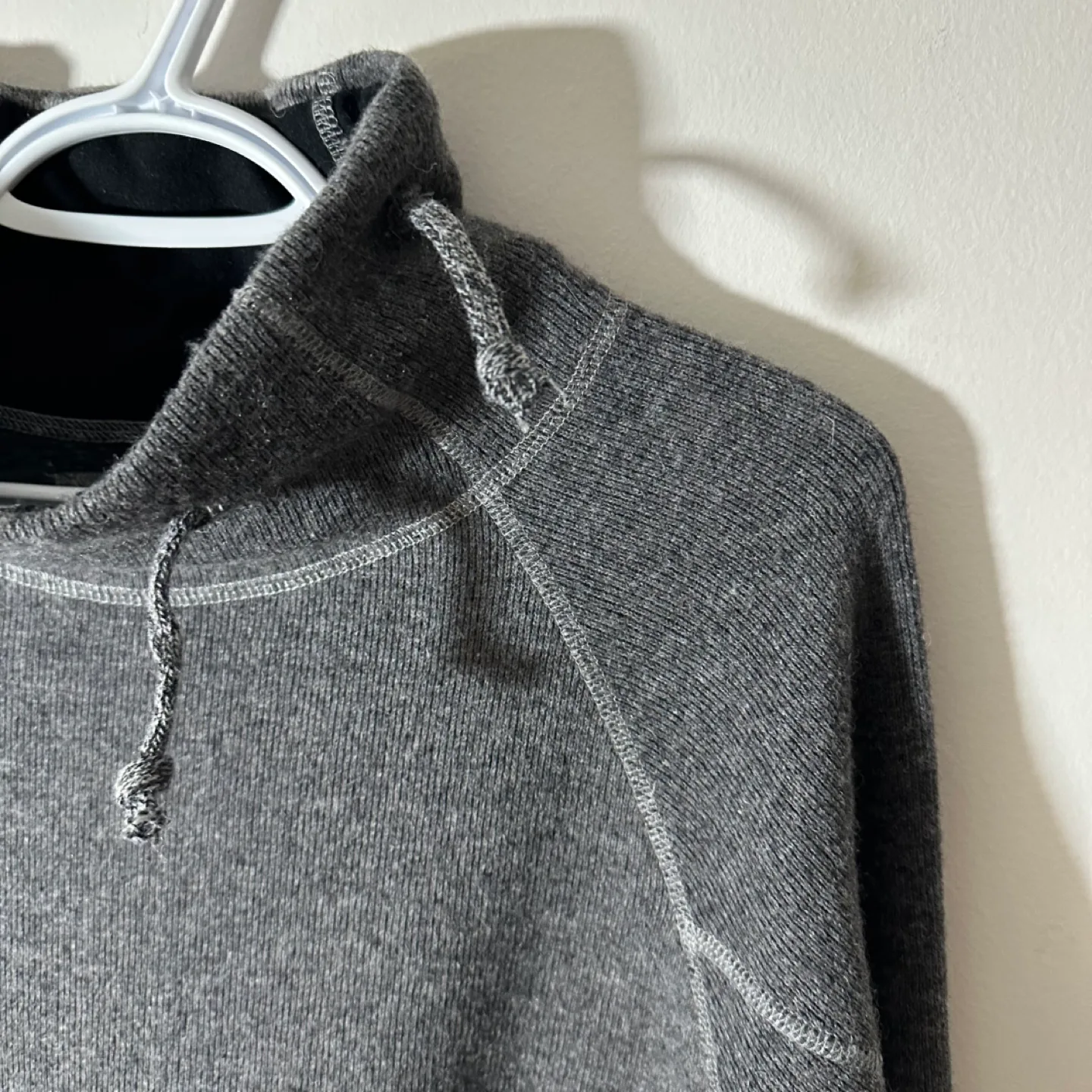 Prana Lucia Tie Funnel Neck Long Sleeve Grey Sweater Medium image indicator(8)