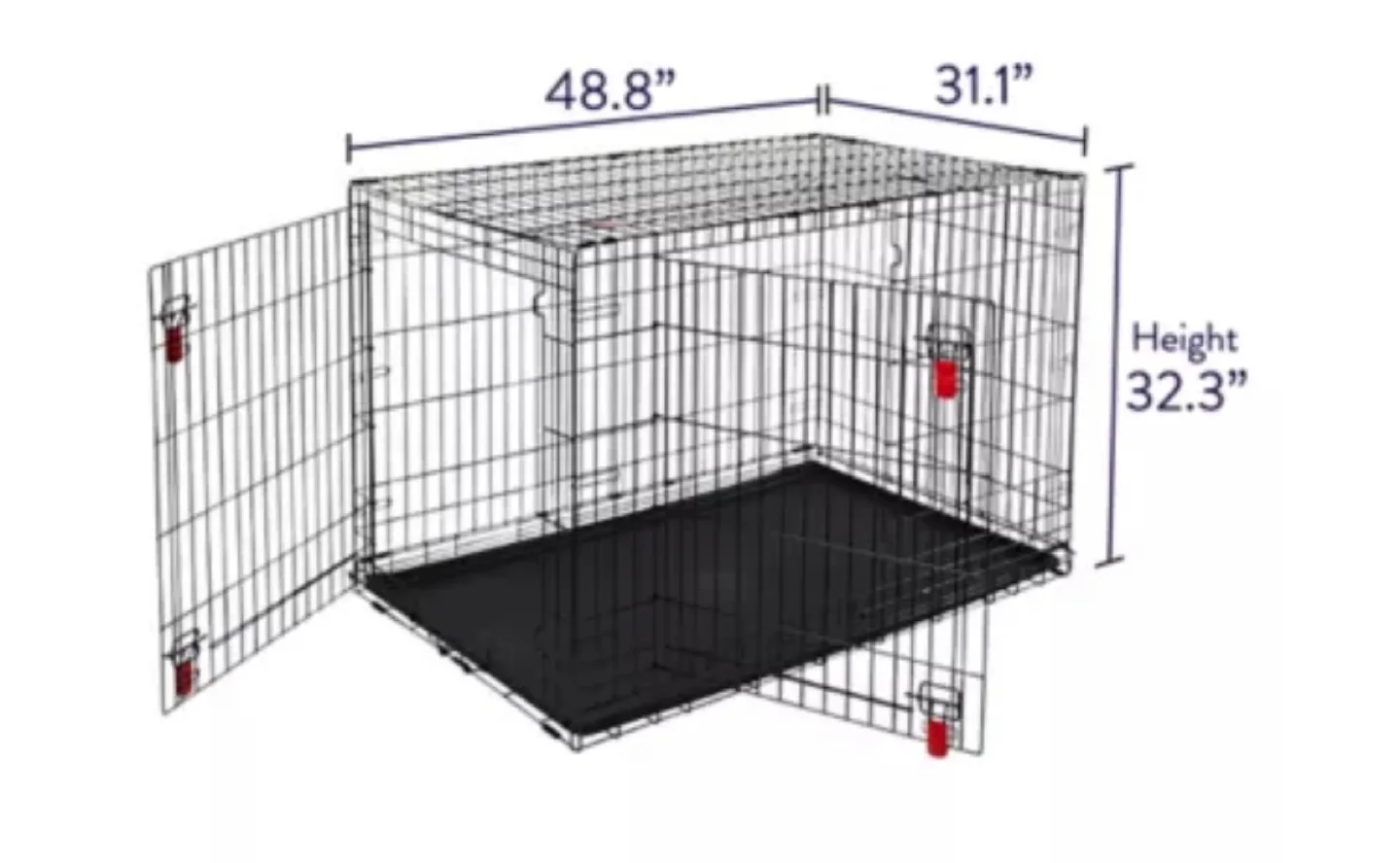 KONG Ultra-Strong Double Door Wire Dog Crate with Divider Panel image indicator(6)