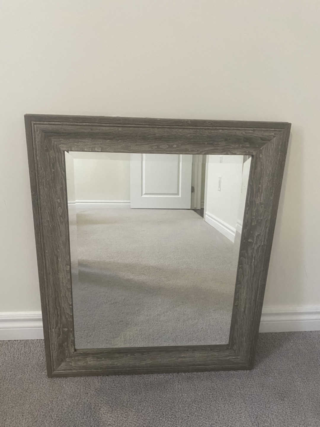 Grey Wood Framed Mirror