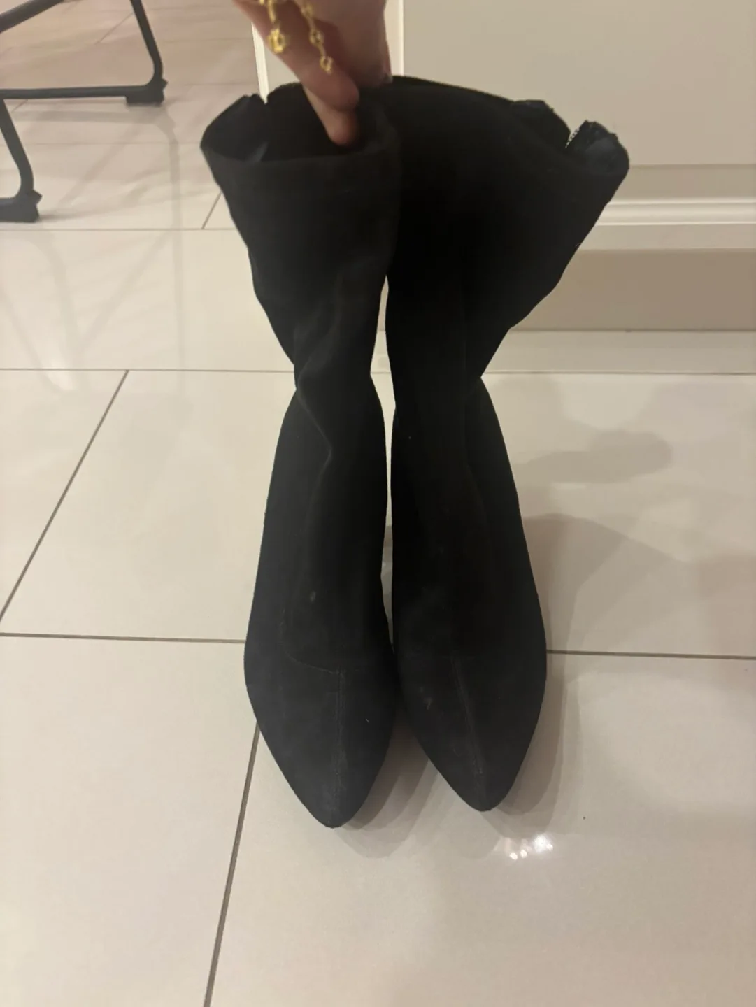 Black Suede Booties thumbnail