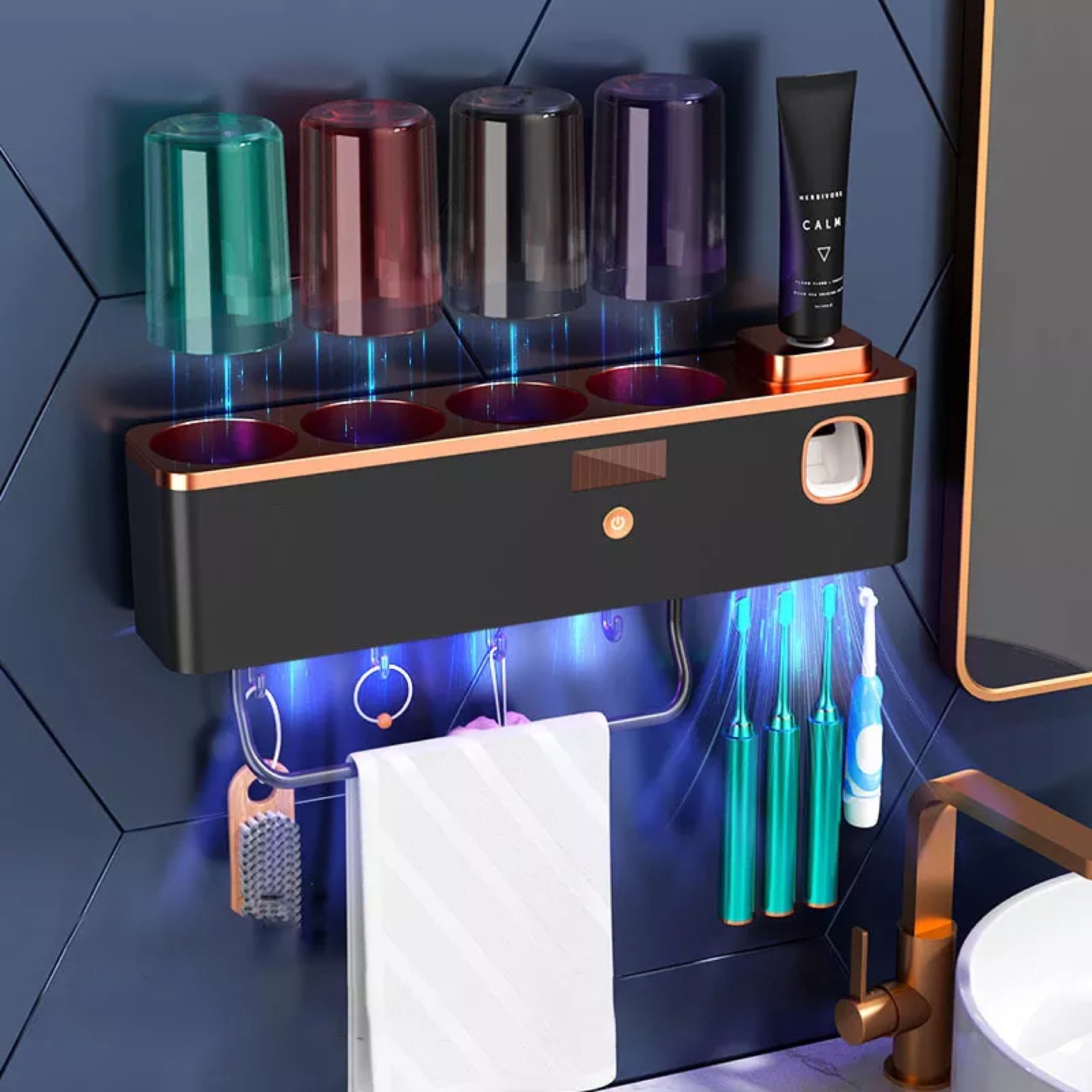 TOOTHPASTE DISPENSER AND TOOTHBRUSH HOLDER