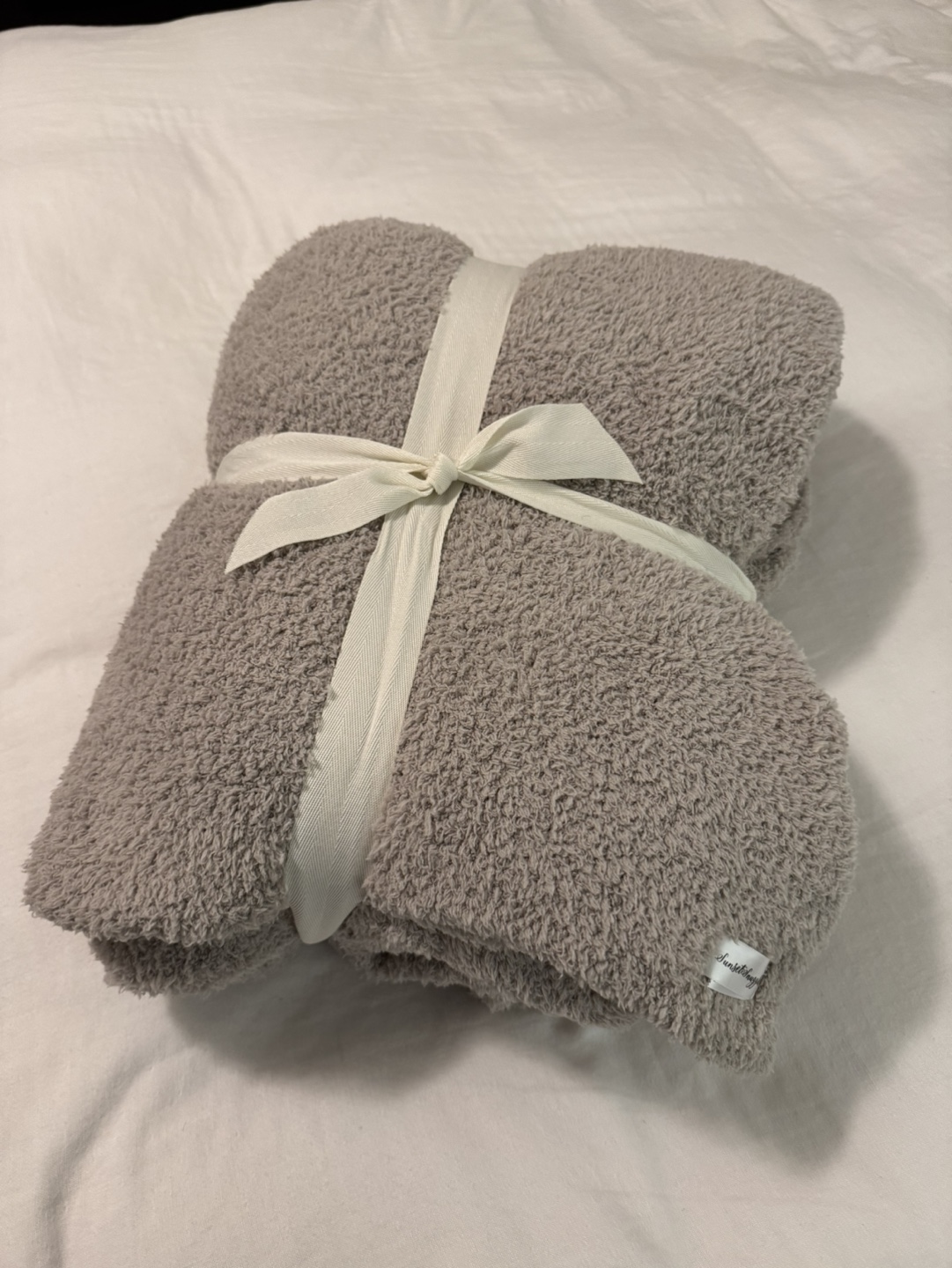 Sunset & Snuggles Beige Throw Blanket