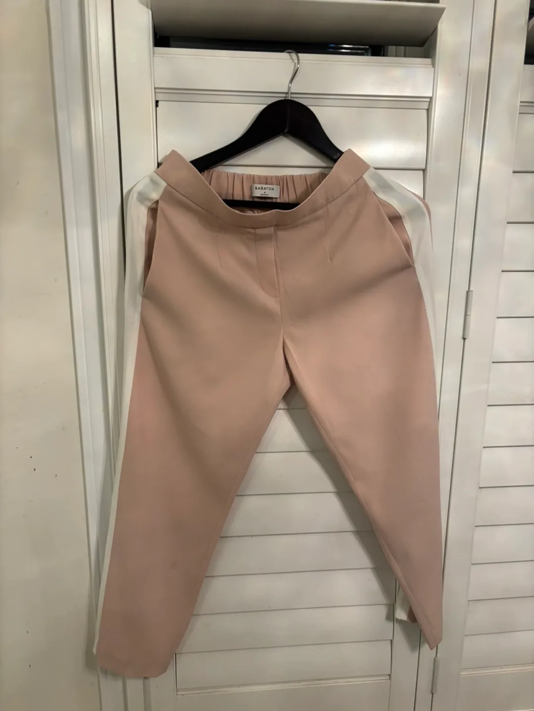 Babaton Pants white stripped and pink thumbnail