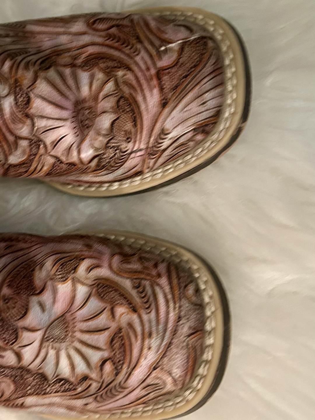 Girls' Brown and Pink Floral Cowboy Boots - photo 3