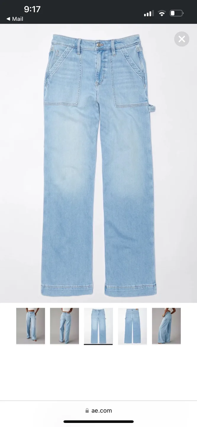 AE Dreamy Drape Stretch Super High-Waisted Baggy Wide-Leg Jean thumbnail