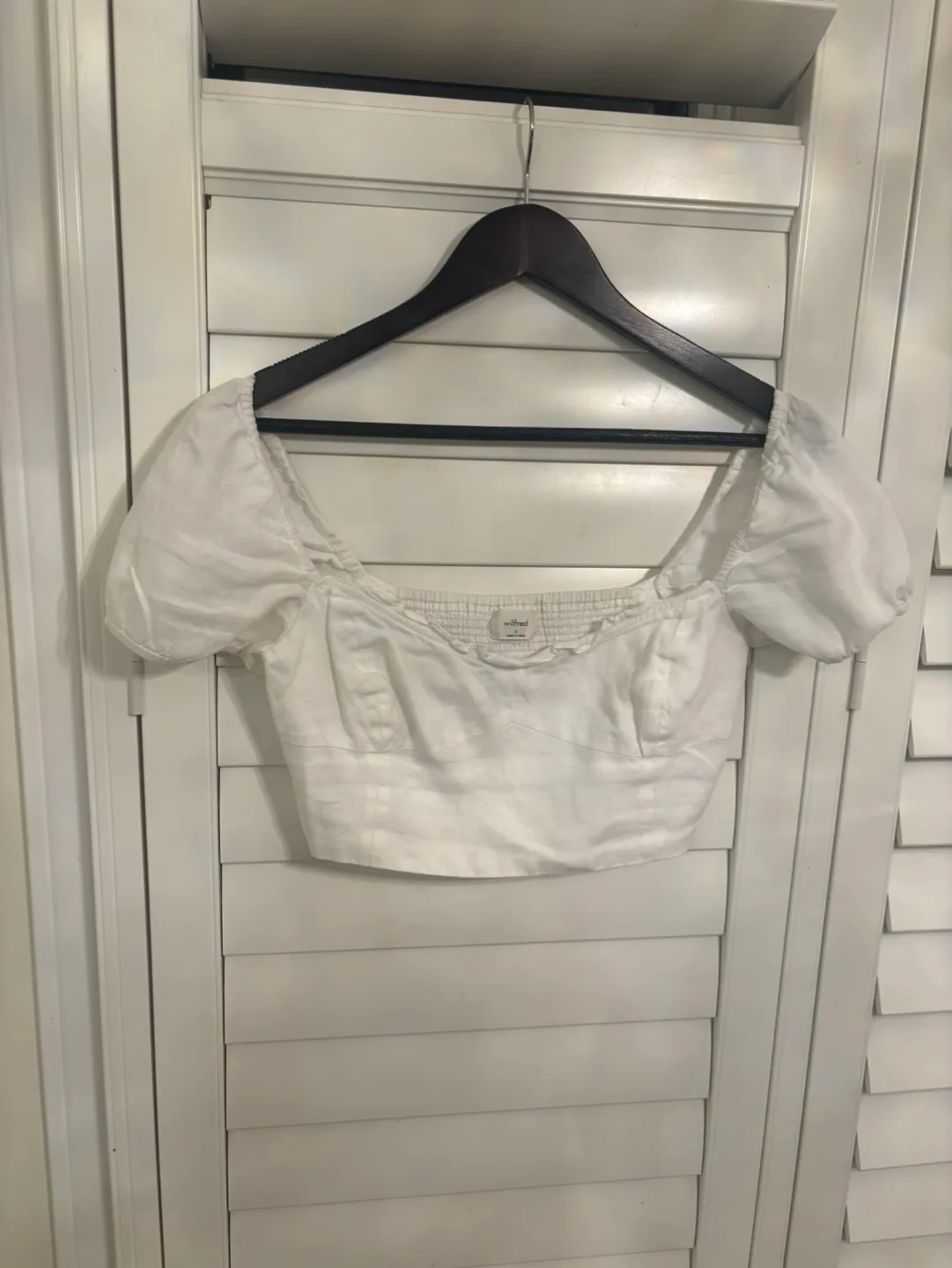 White Wilfred Puff Sleeve Crop Top thumbnail