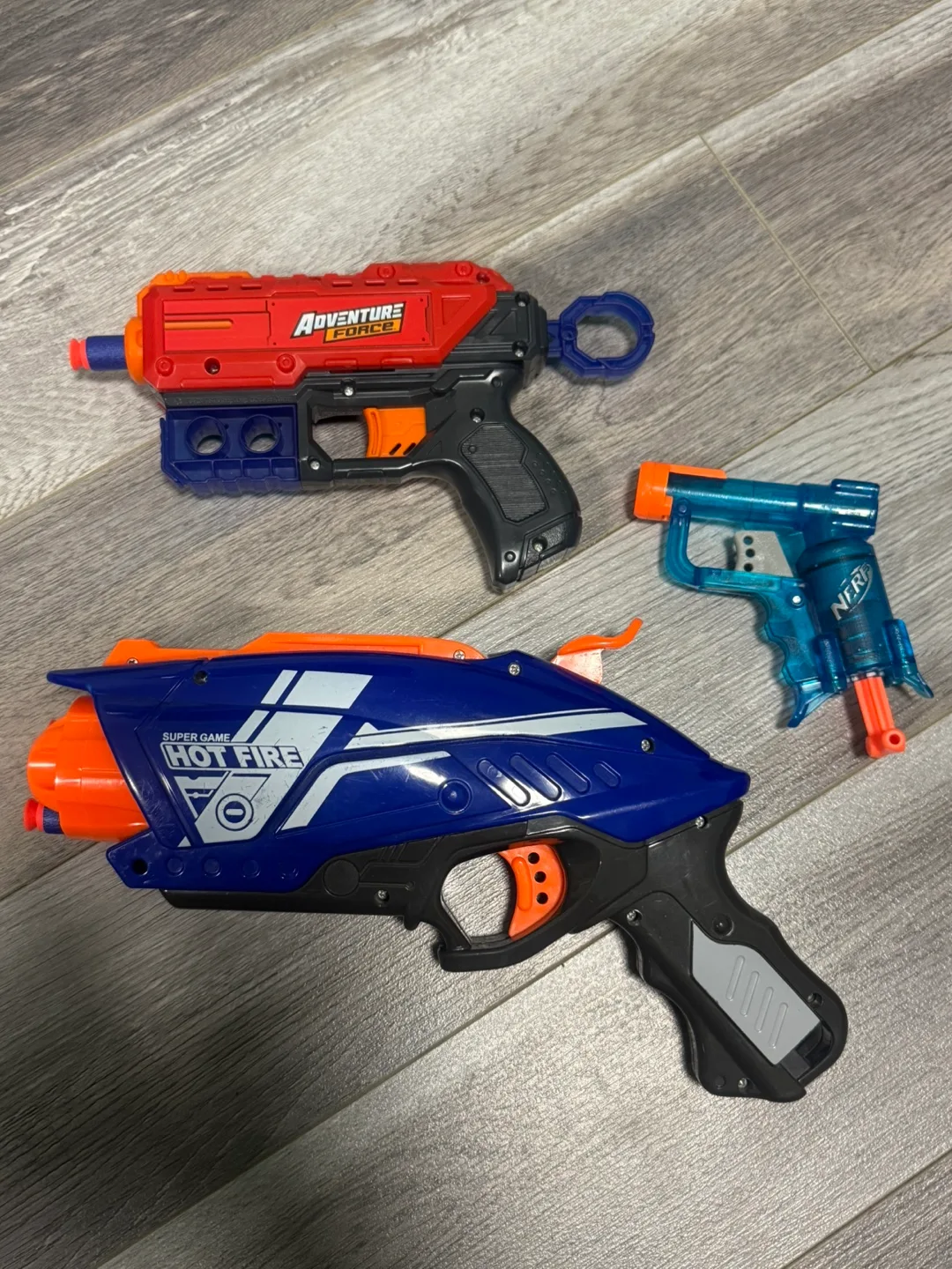 3 Toy Guns - Adventure Force, Nerf, Hot fire thumbnail