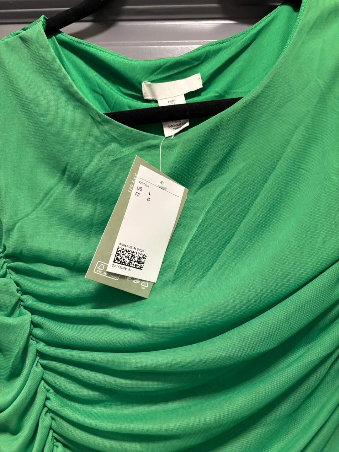 Green Ruched Long Sleeve mesh Mini Dress image indicator(5)