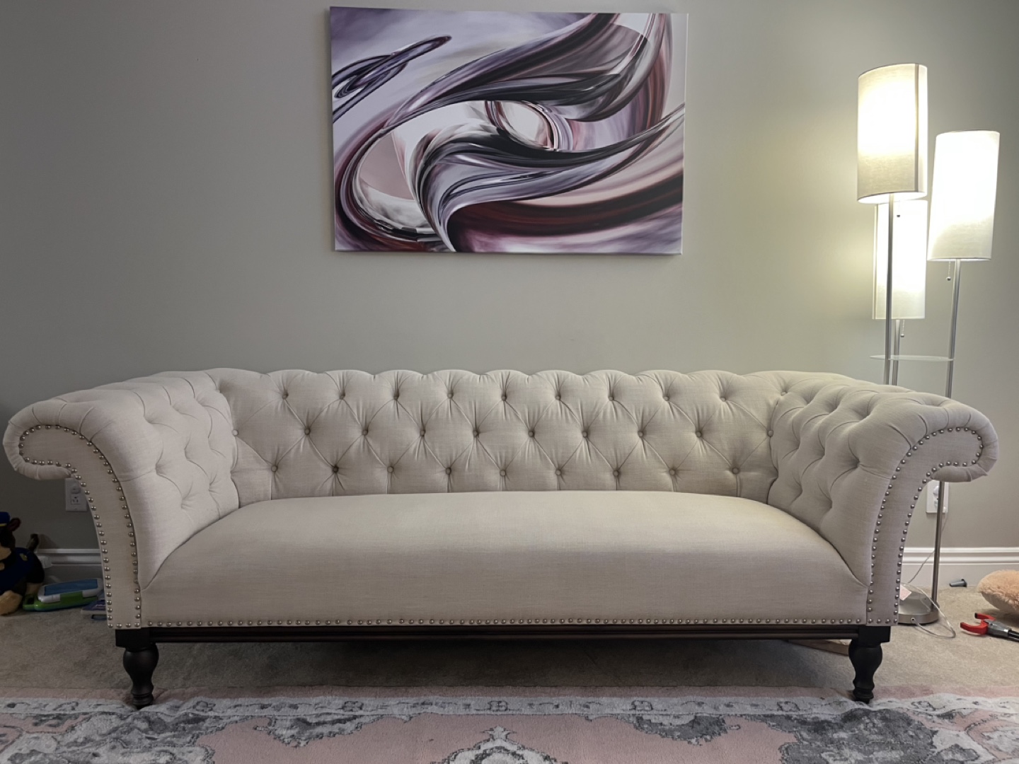 Beige Tufted Sofa from Structube