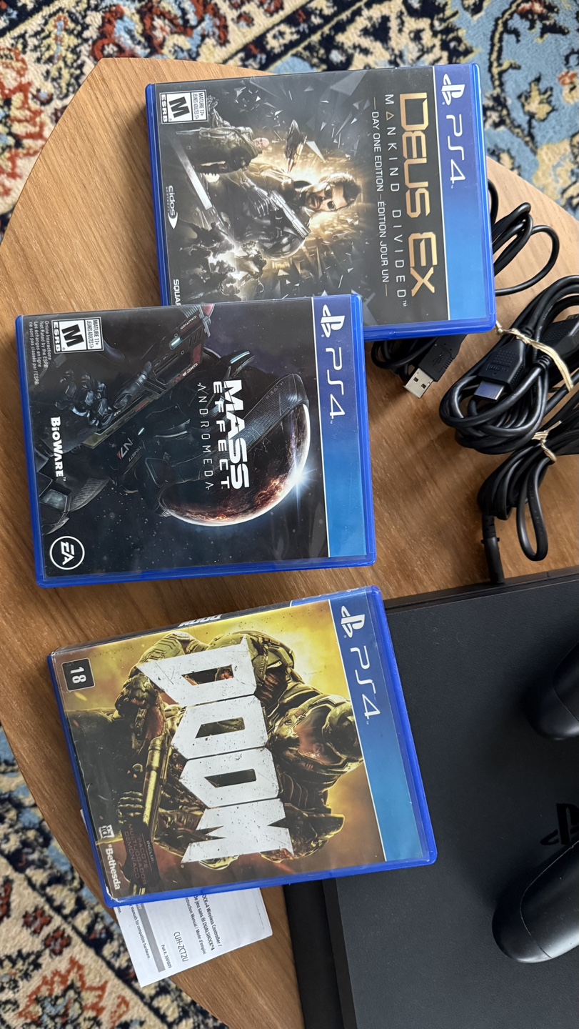 PS4 Slim Console with Two Controllers and Games - photo 3