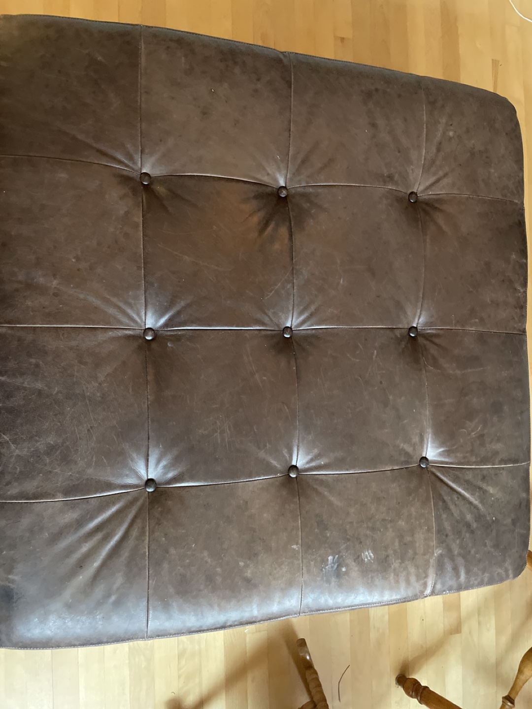 Pottery Barn Leather Ottoman Coffee Table - photo 3