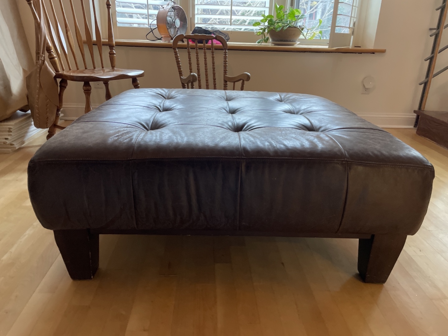 Pottery Barn Leather Ottoman Coffee Table - photo 2