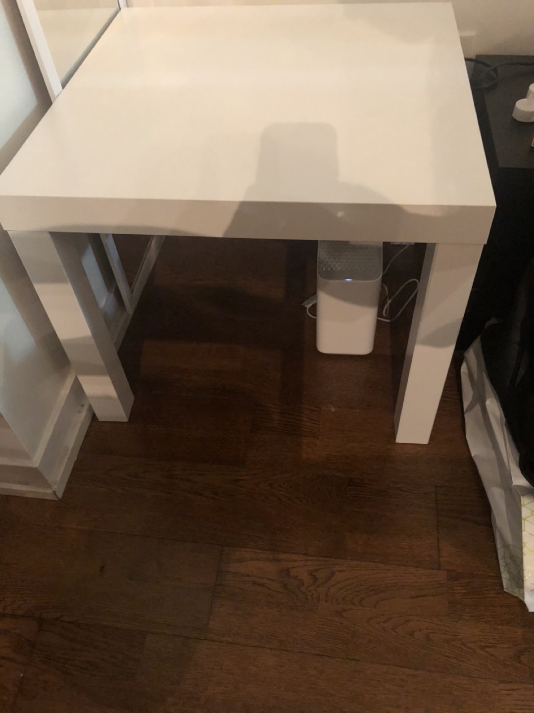 White Square End Table