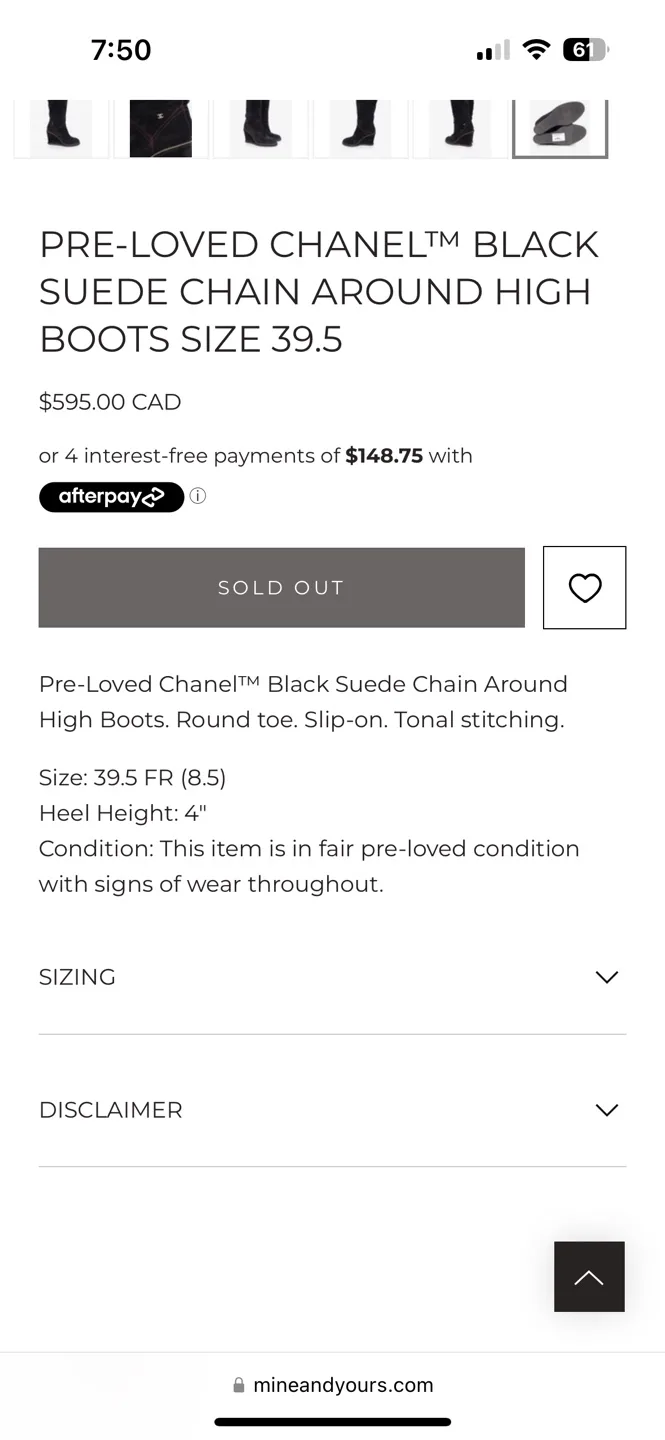 Authentic Chanel Black Suede Wedge Boots with receipt. image indicator(7)