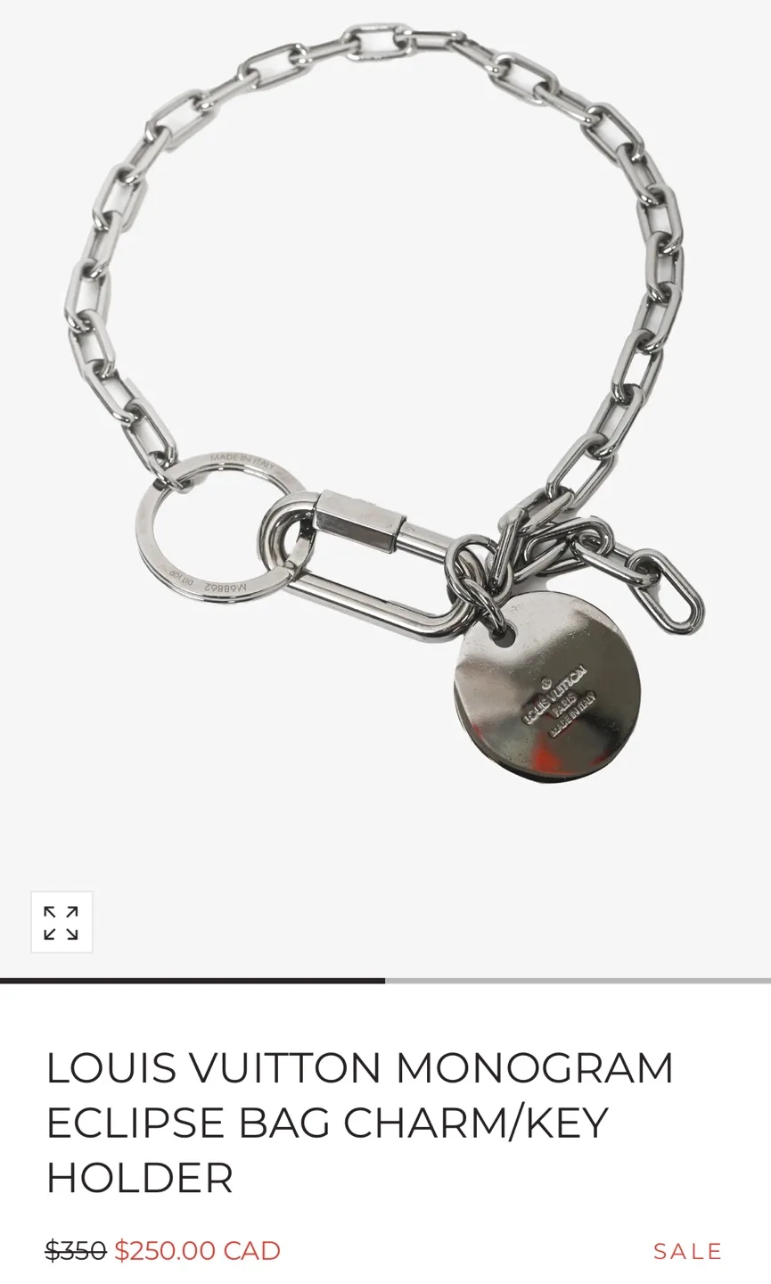 Louis Vuitton Monogram Eclipse Bag Charm/Key Holder with receipt image indicator(2)