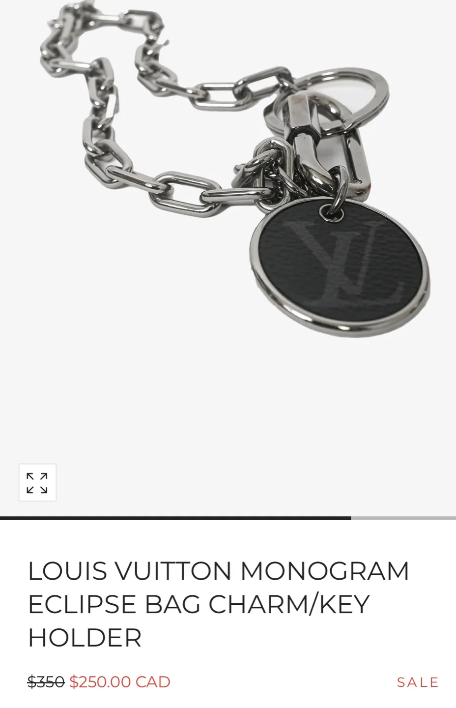 Louis Vuitton Monogram Eclipse Bag Charm/Key Holder with receipt image indicator(3)