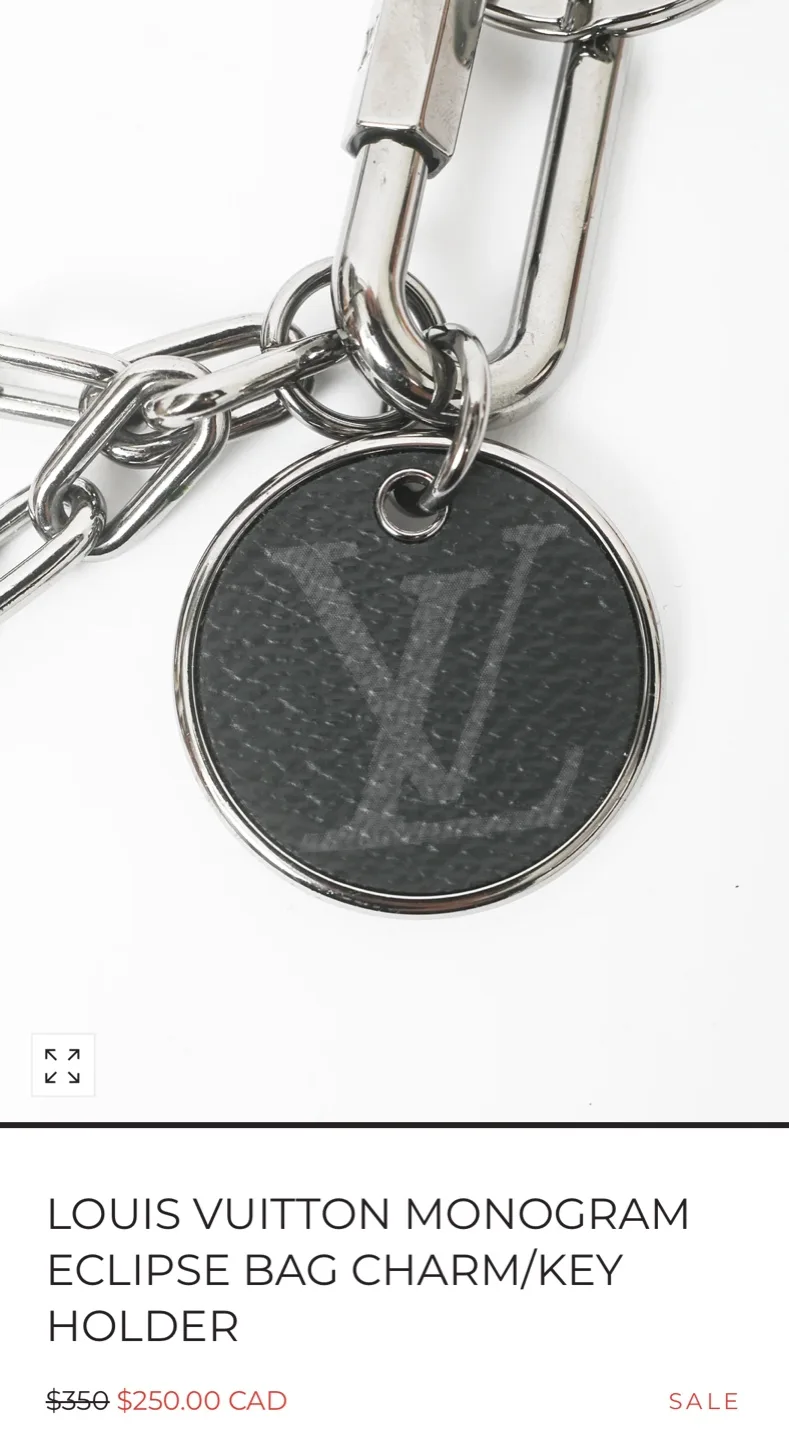 Louis Vuitton Monogram Eclipse Bag Charm/Key Holder with receipt image indicator(4)