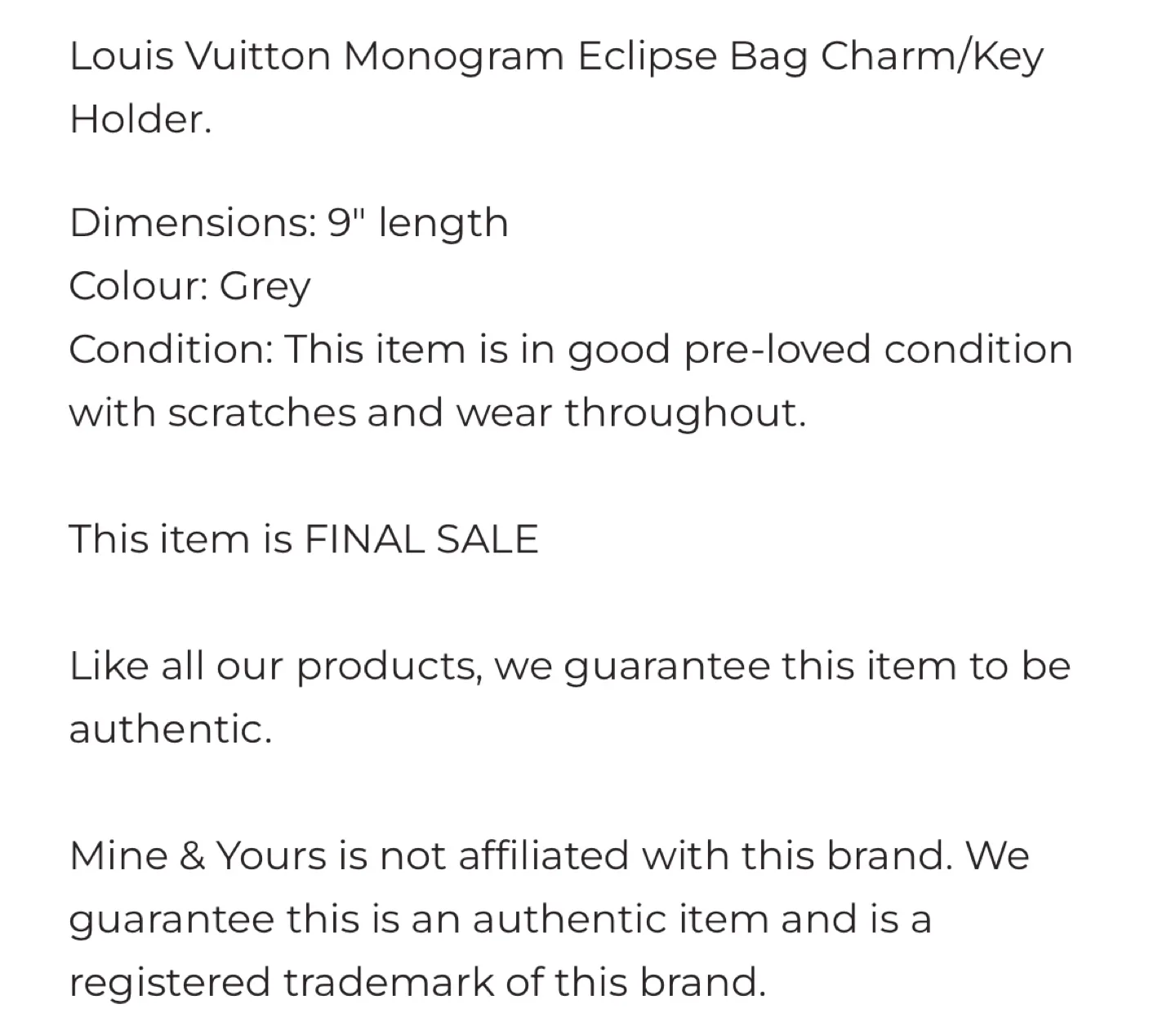 Louis Vuitton Monogram Eclipse Bag Charm/Key Holder with receipt image indicator(5)