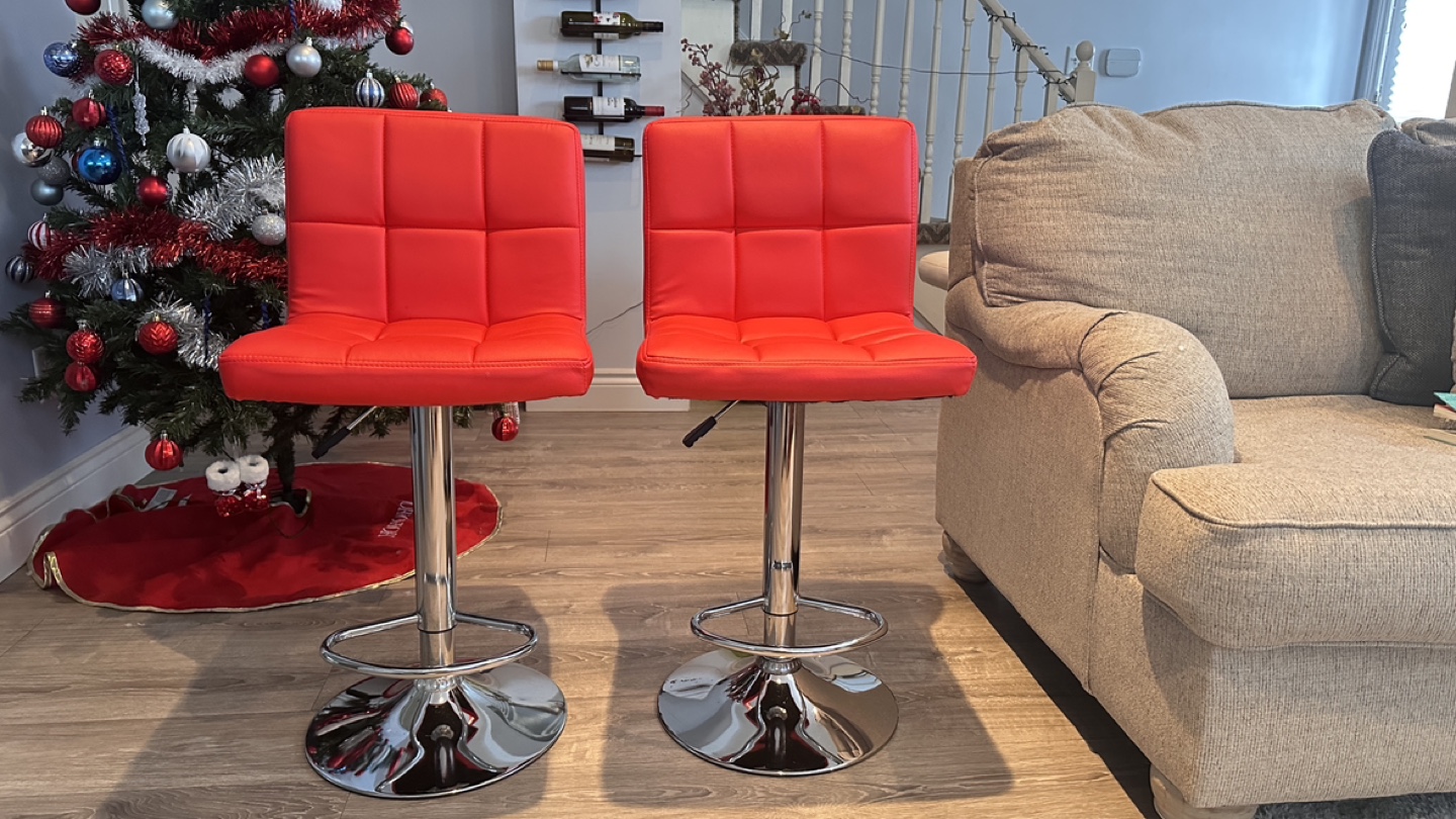 Red Bar Stools (Set of 2)